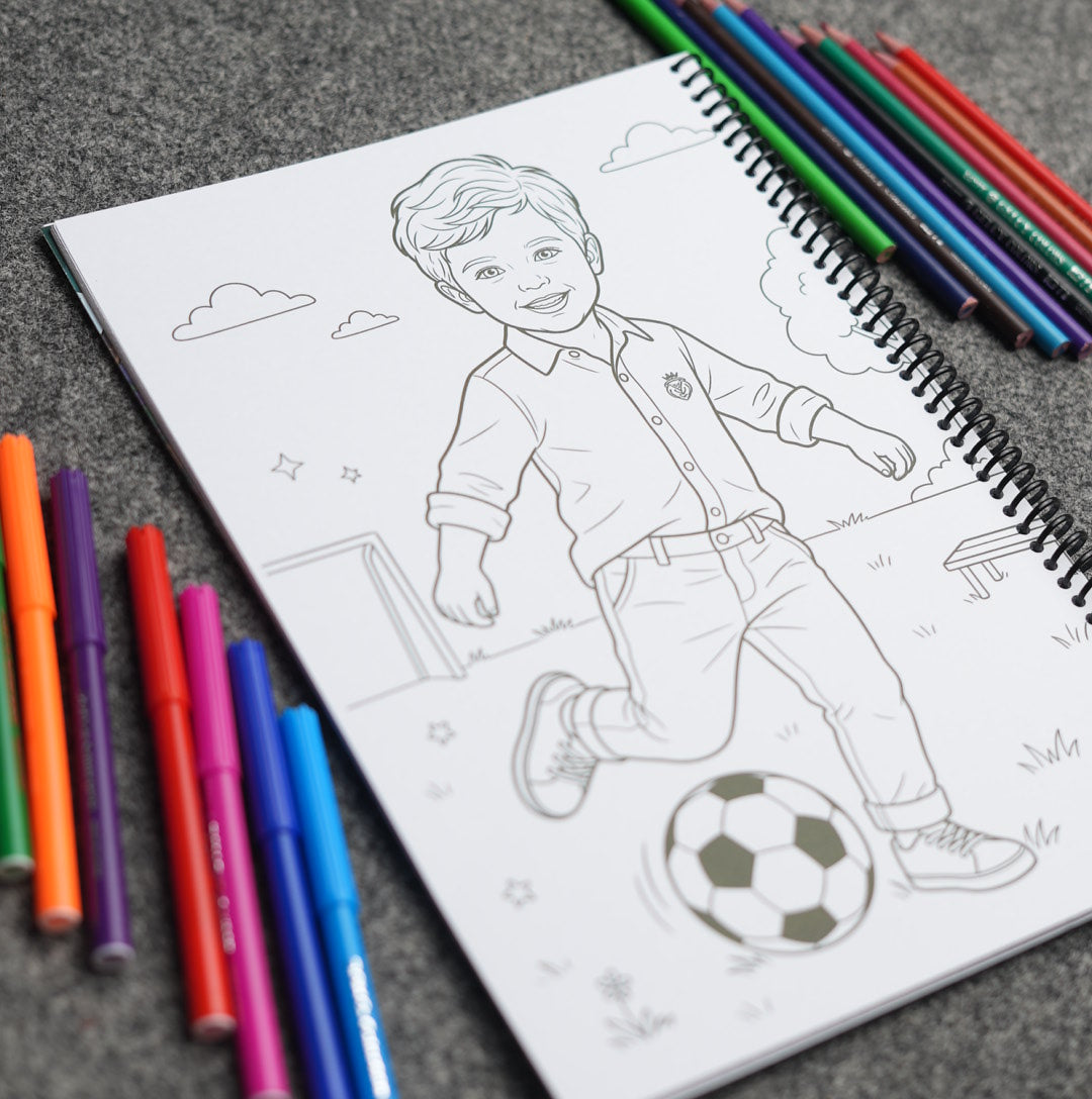 Personalized Coloring Book — Your Child's Name & Face on Every Page