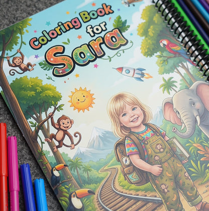 Personalized Coloring Book — Your Child's Name & Face on Every Page