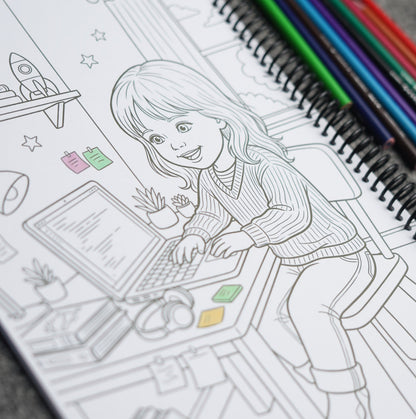 Personalized Coloring Book — Your Child's Name & Face on Every Page