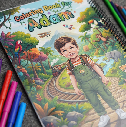 Personalized Coloring Book — Your Child's Name & Face on Every Page