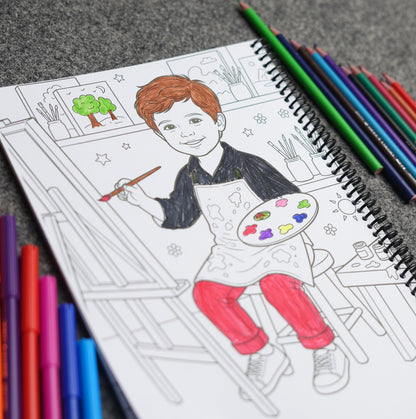 Personalized Coloring Book — Your Child's Name & Face on Every Page