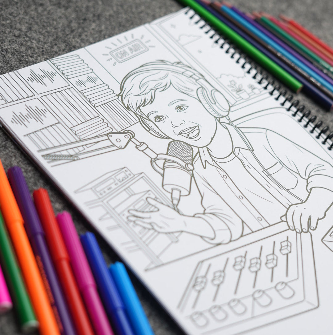 Personalized Coloring Book — Your Child's Name & Face on Every Page