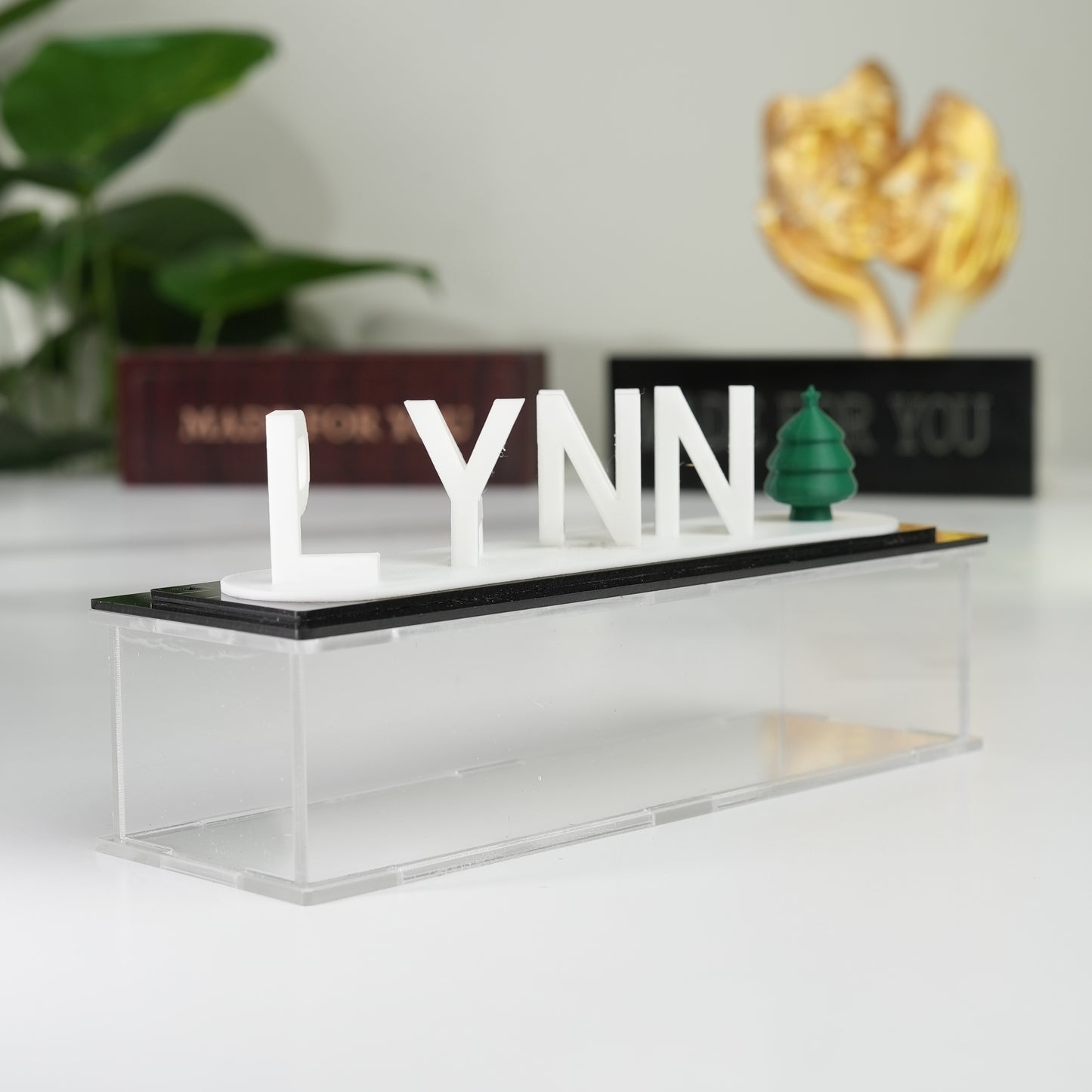 Glowing couples name illusion light