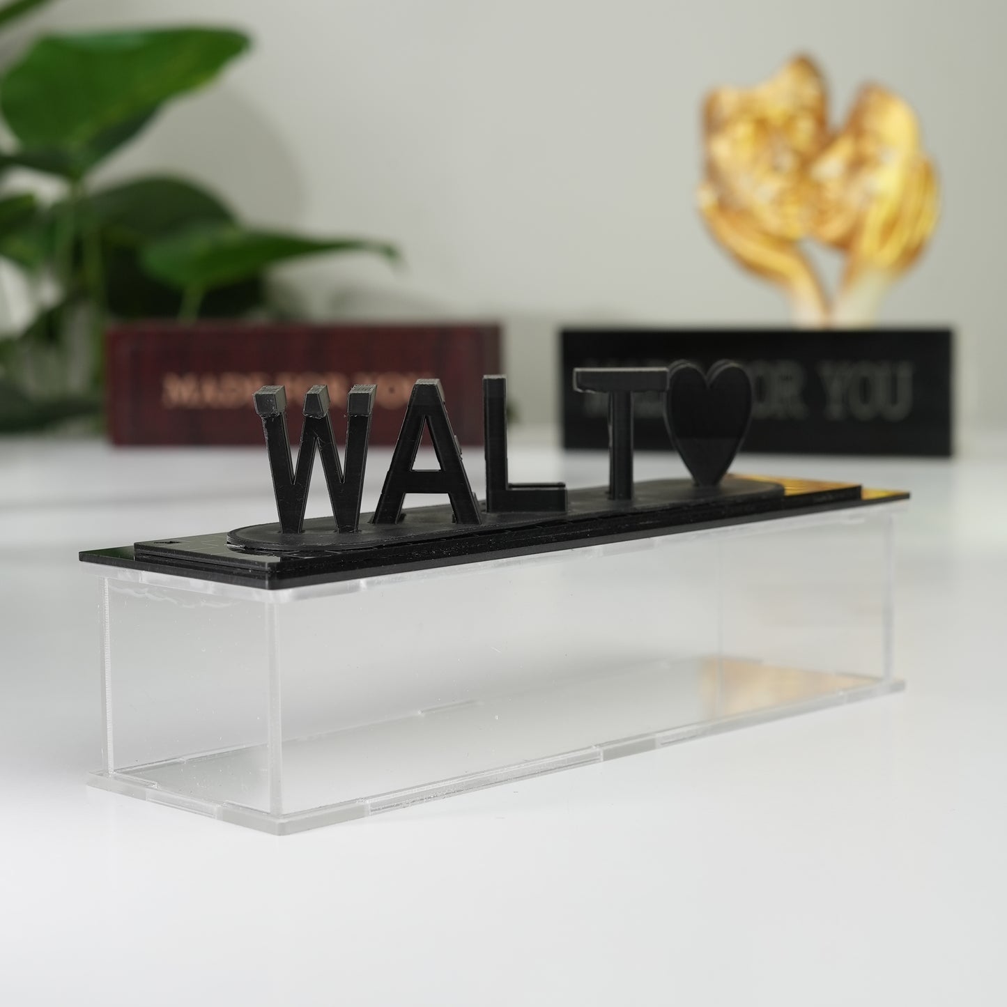 3D printed name illusion romantic gift