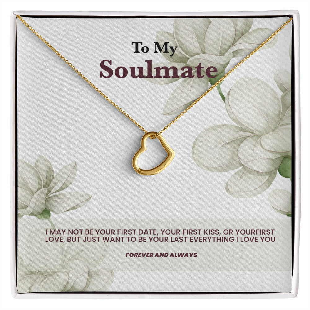 A heart necklace to my soulmate - White rose message