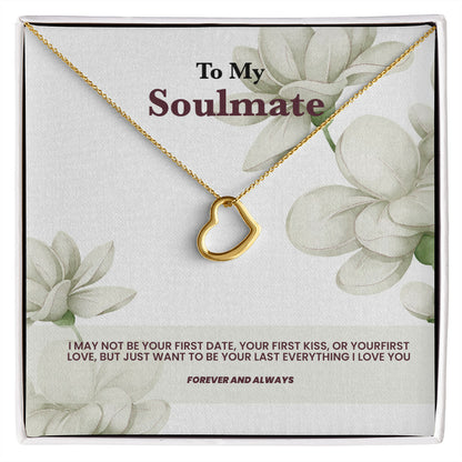 A heart necklace to my soulmate - White rose message