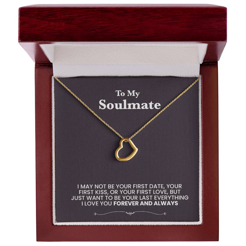A heart nechlace to my soulmate - black background beautiful message