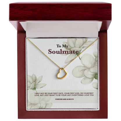 A heart necklace to my soulmate - White rose message