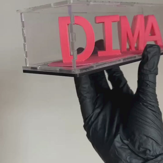 Transparent Acrylic Box for dual name product "PREMIUM"