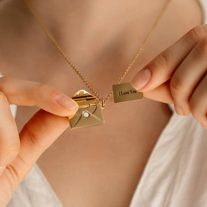 [ALMOST SOLD OUT] Love Letter Envelope Pendant Necklace - Jewelry