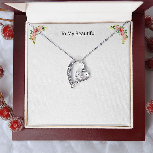 18Kerat, diamond inside a heart Necklace