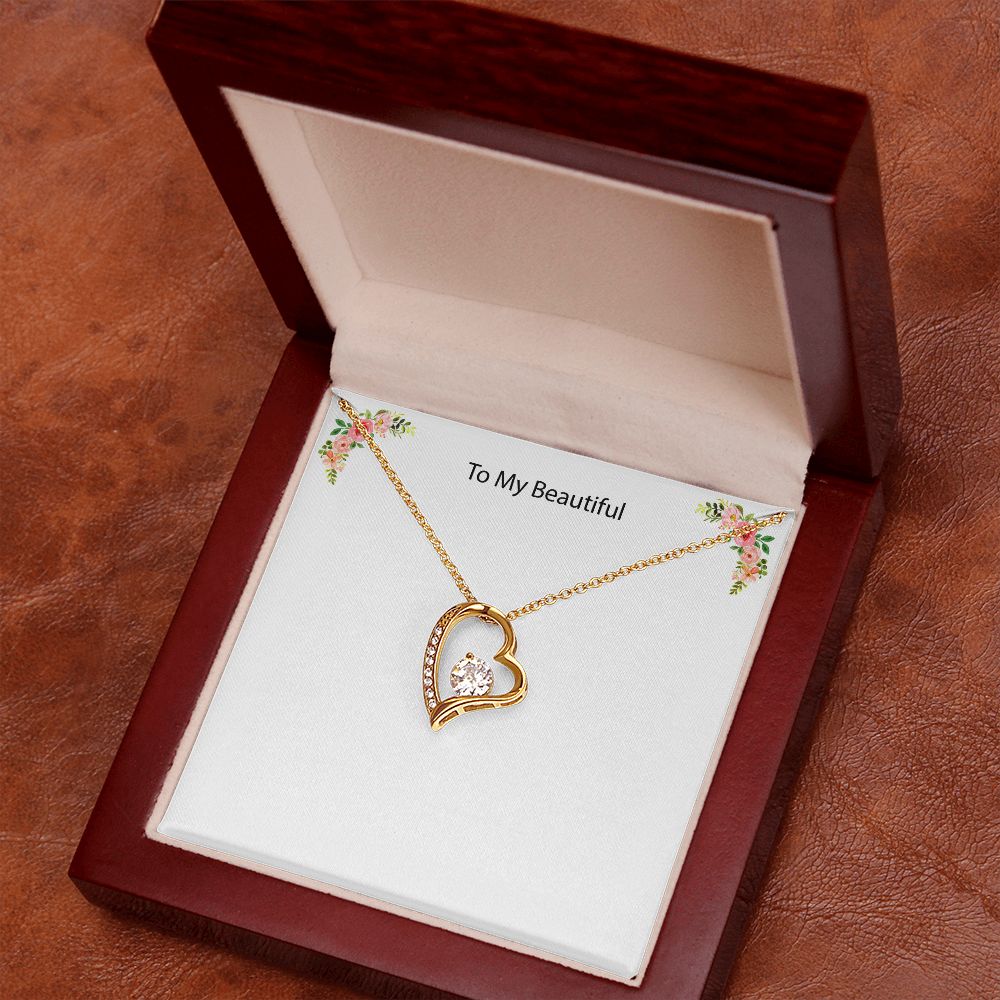 18Kerat, diamond inside a heart Necklace