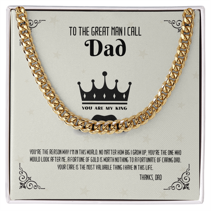 To The Great Man i Call DAD - Cuban Link Chain