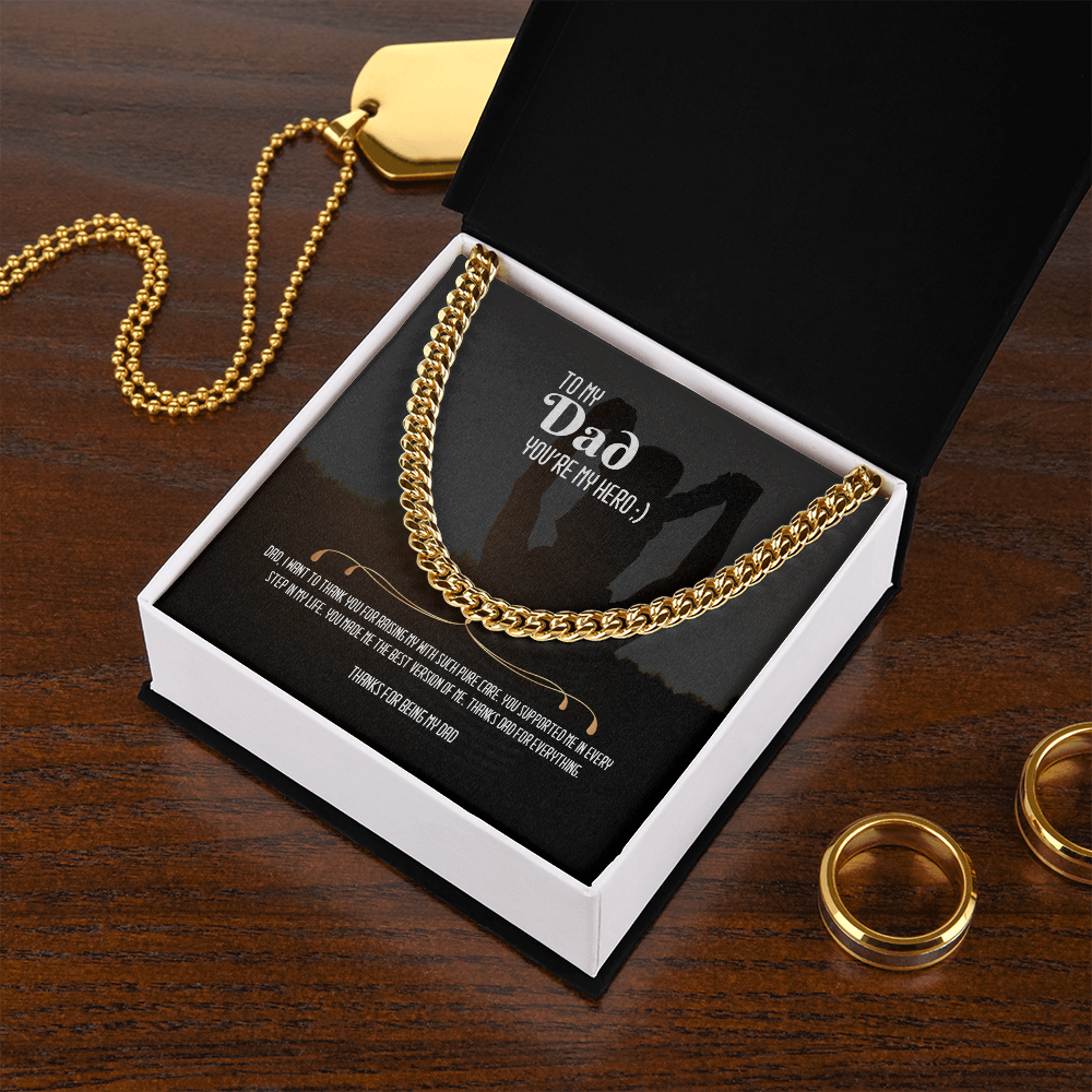You're my Hero DAD- Cuban Link Chain