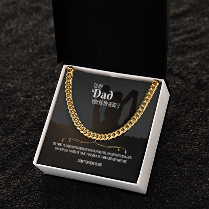 You're my Hero DAD- Cuban Link Chain