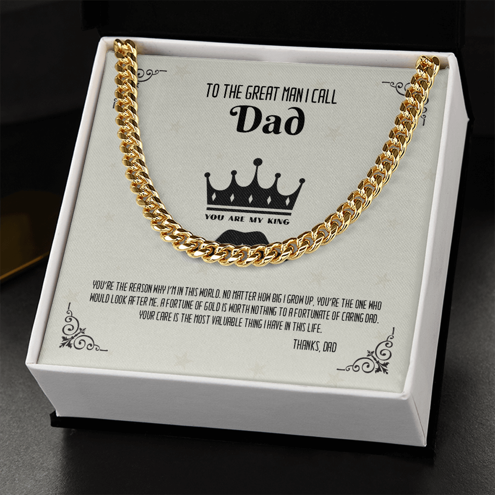 To The Great Man i Call DAD - Cuban Link Chain