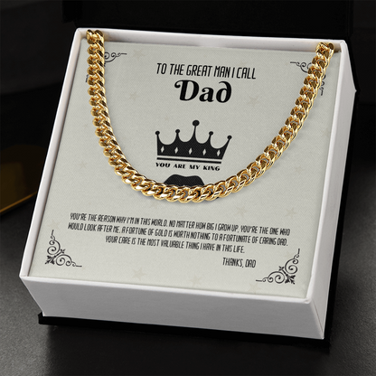 To The Great Man i Call DAD - Cuban Link Chain