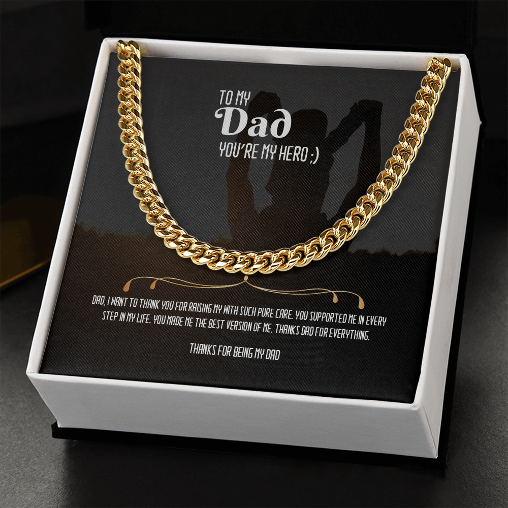 You're my Hero DAD- Cuban Link Chain