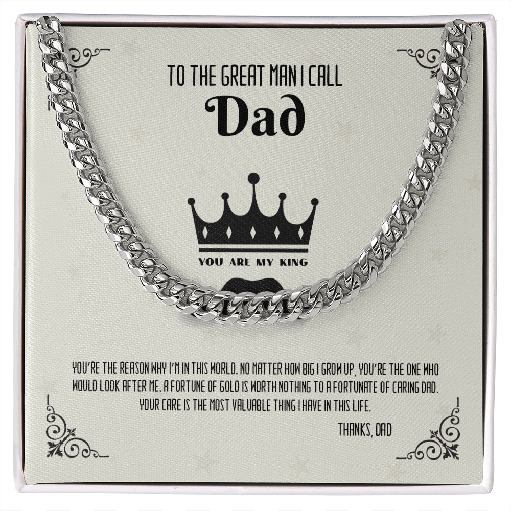 To The Great Man i Call DAD - Cuban Link Chain