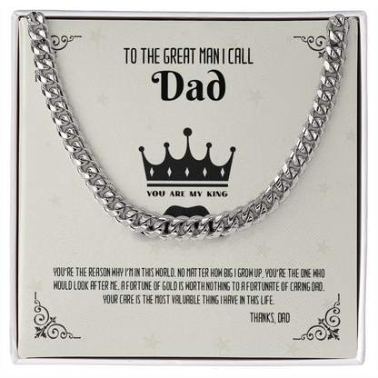To The Great Man i Call DAD - Cuban Link Chain