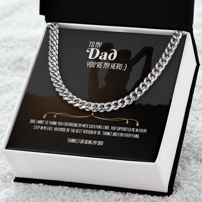 You're my Hero DAD- Cuban Link Chain