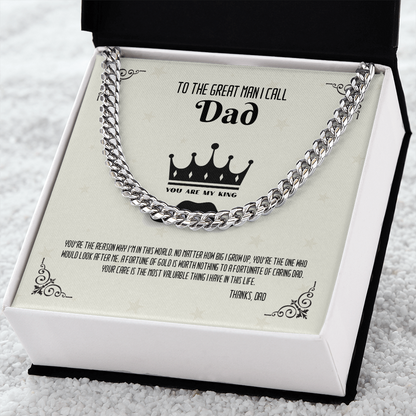 To The Great Man i Call DAD - Cuban Link Chain