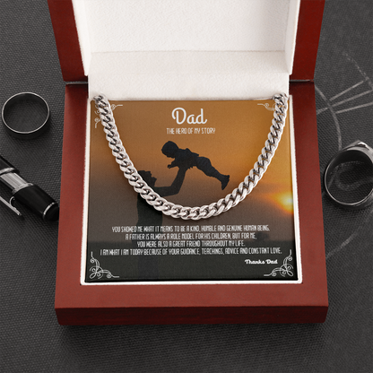 Dad, The Hero of my Story- Cuban Link Chain