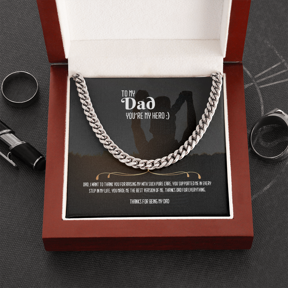 You're my Hero DAD- Cuban Link Chain