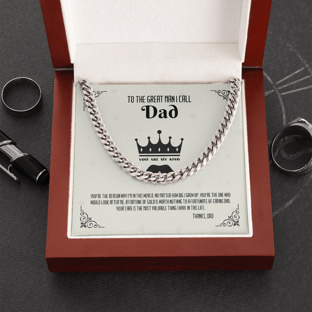 To The Great Man i Call DAD - Cuban Link Chain