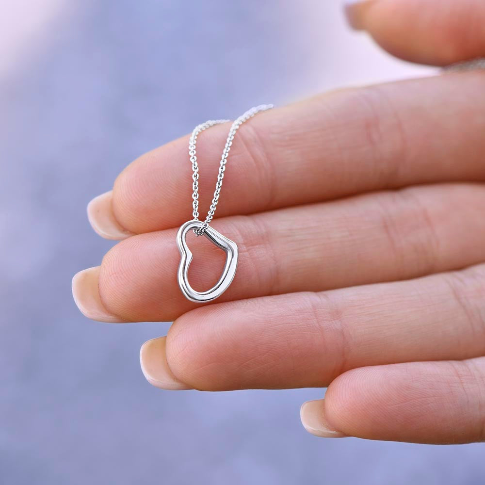 A heart necklace to my soulmate - White rose message