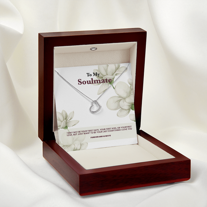 A heart necklace to my soulmate - White rose message