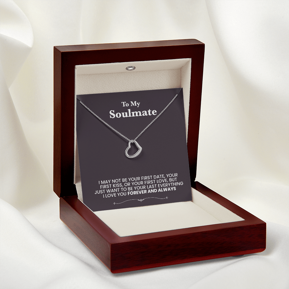 A heart nechlace to my soulmate - black background beautiful message