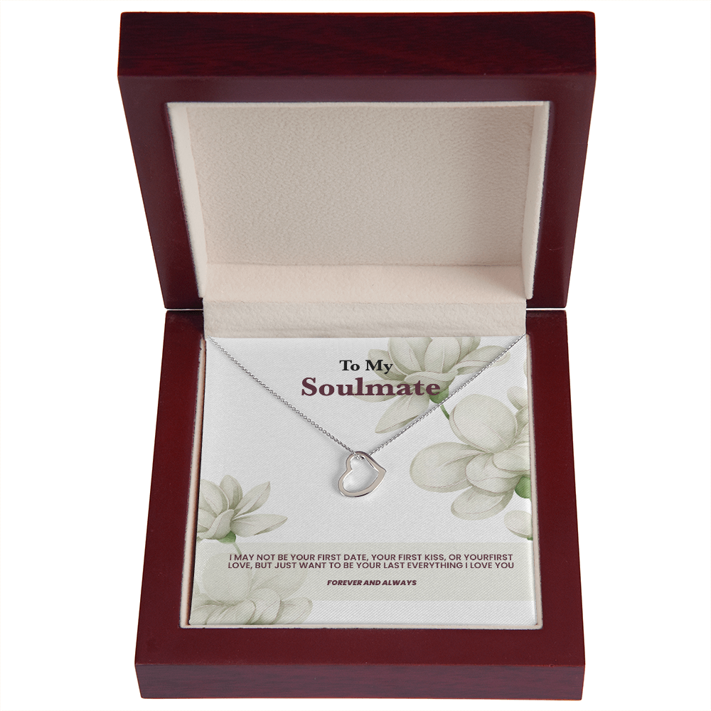 A heart necklace to my soulmate - White rose message