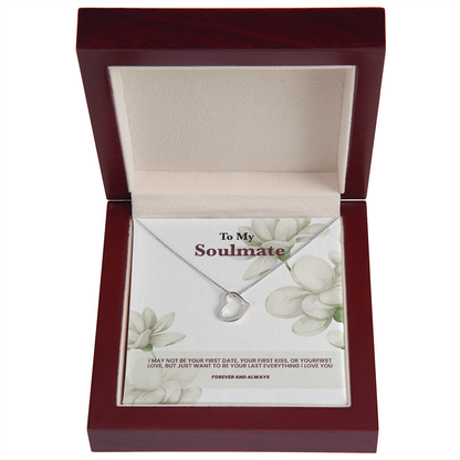 A heart necklace to my soulmate - White rose message