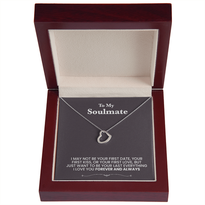A heart nechlace to my soulmate - black background beautiful message