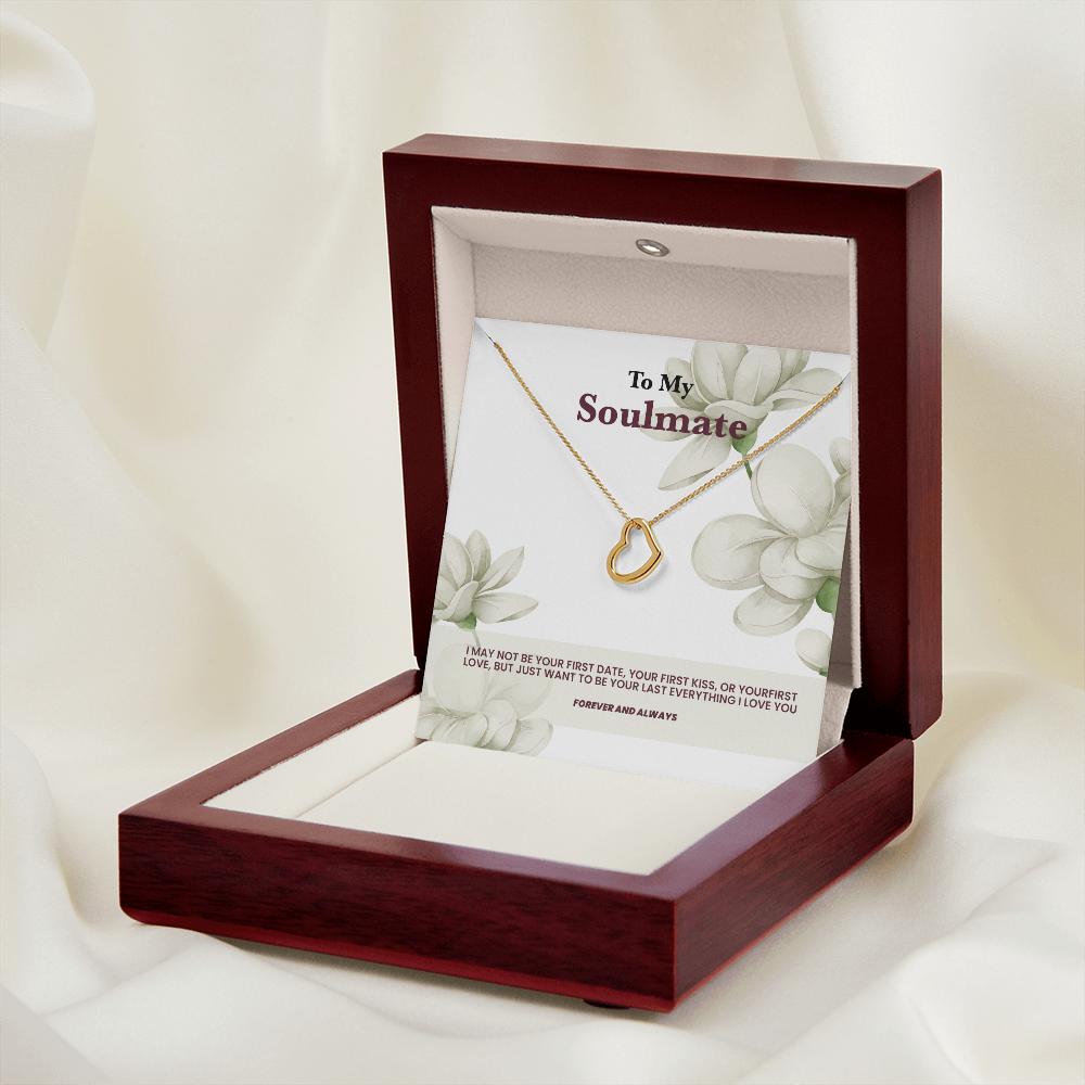 A heart necklace to my soulmate - White rose message