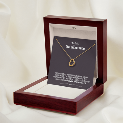 A heart nechlace to my soulmate - black background beautiful message