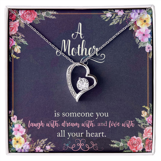 [Almost Sold Out] to my Mother, Heart necklace white/gold finish.