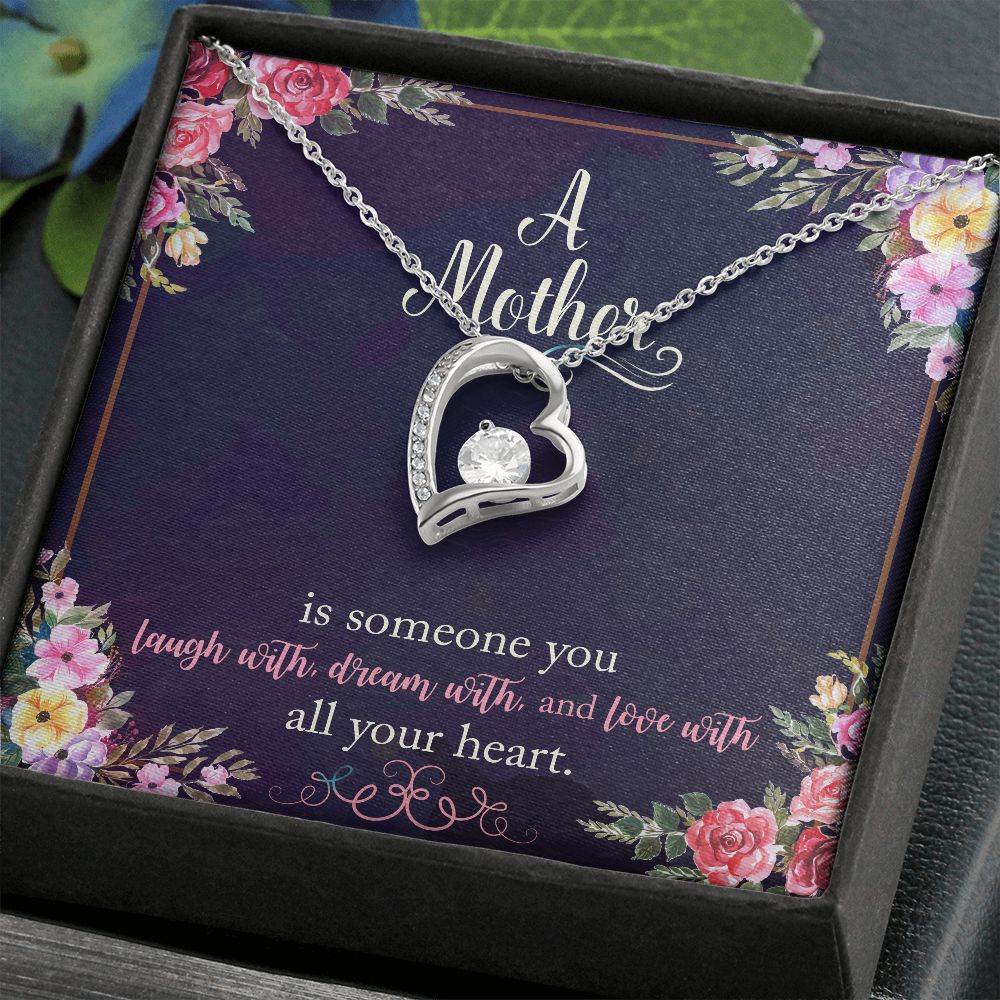 [Presque Épuisé] à ma Mère, collier Coeur finition blanc/or.