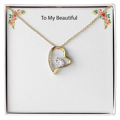 18Kerat, diamond inside a heart Necklace