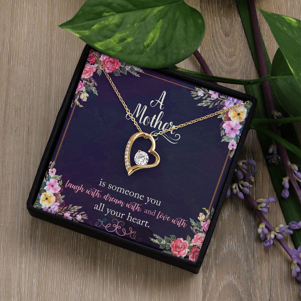 [Presque Épuisé] à ma Mère, collier Coeur finition blanc/or.
